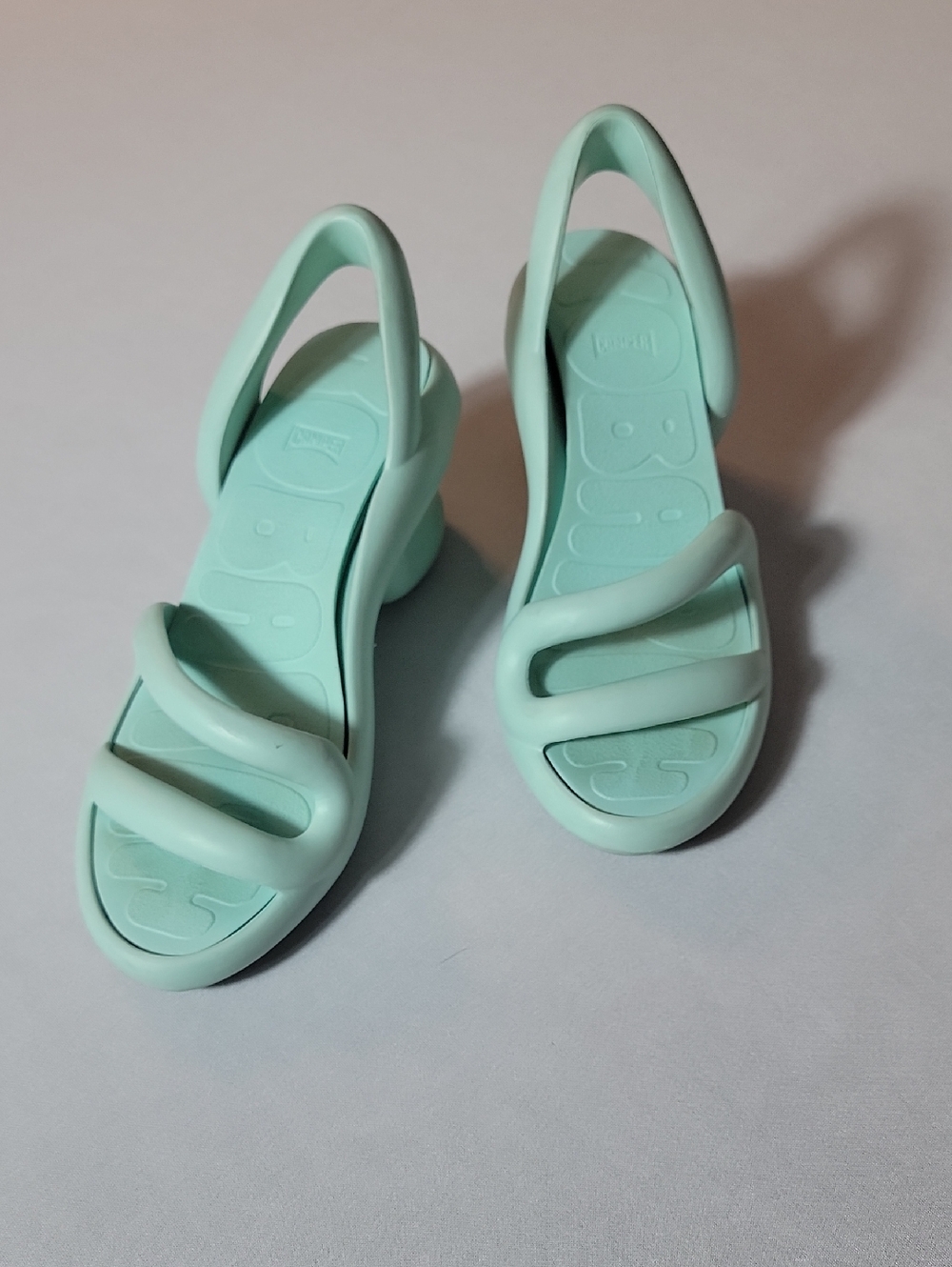Camper Kobarah Mint Green Slingback Block Heel Sandals - Picture 2 of 9